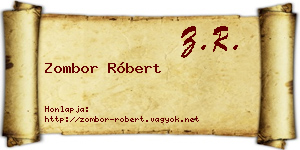 Zombor Róbert névjegykártya