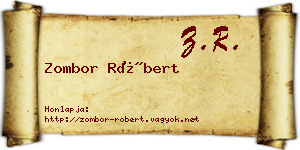 Zombor Róbert névjegykártya