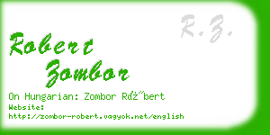 robert zombor business card